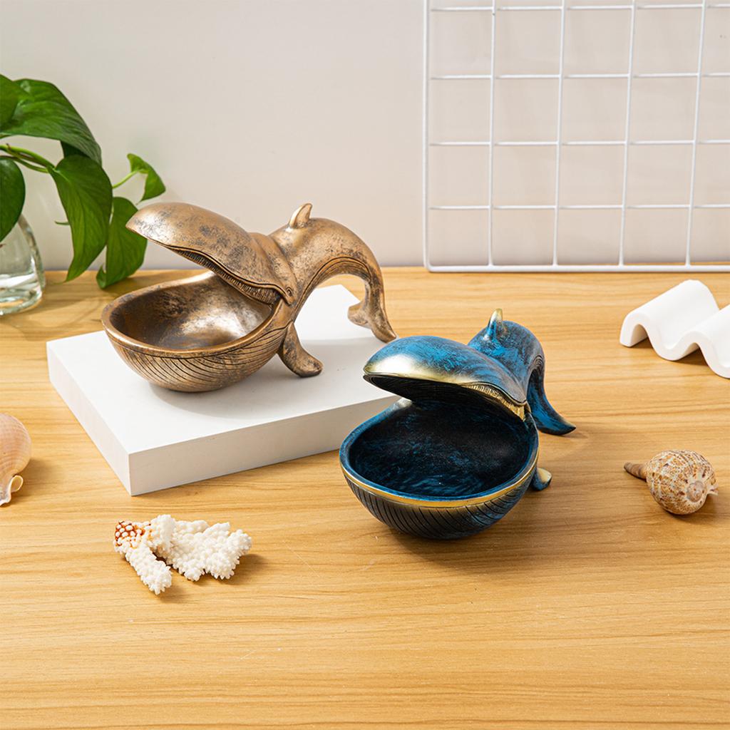 Whale Statue Candy Bowl Funny Big Mouth Key Holder Storage Box for Entryway Table Home Decor