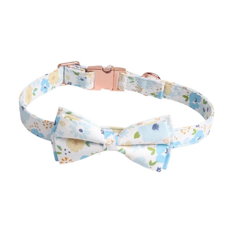 New Floral Dog Collar Rose Gold Sunflower Bow Pet Collar for Dogs Cat Collar Cat Harness Dog Clothes Dogs Accessoires Pet