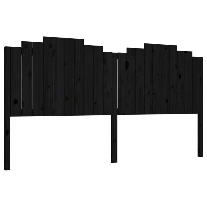 VidaXL Tête de lit Noir 206x4x110 cm Bois massif de pin 818494