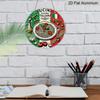 2D Flat 1pc, 8x8 in, Italian Cuisine Round Aluminum Metal Sign, Personalized Gift, Artistic Wall Decor, Waterproof Rust-Resistant, Aluminum Material