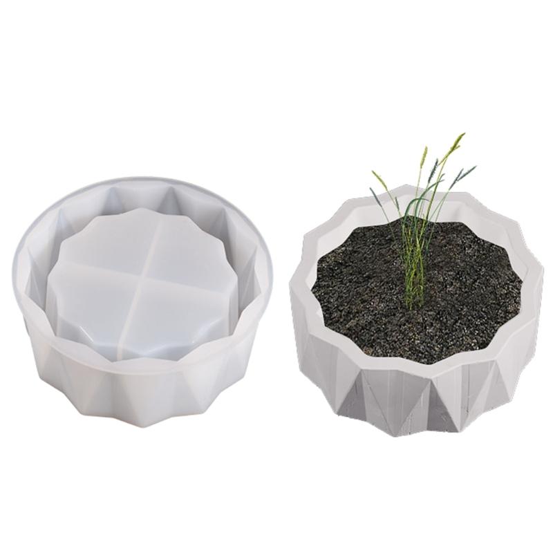 Geometric Succulent Flower Pot Silicone Molds Epoxy Resin Mold Plasters Storage Box Mold for DIY Resin Decoration