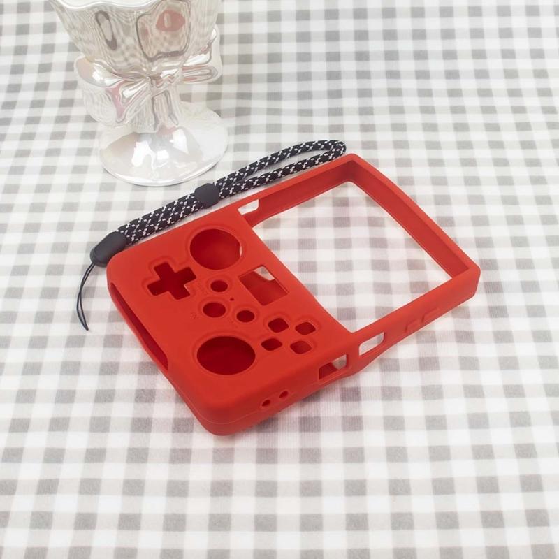 Handheld Game Device Silicone Case, Full-Cover Shell with Control Openings, Rear Grip Texture, Wrist Chain for R36MAX2