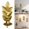 European Wheat Leaf Shape Wall Candle Sconce Holder Retro Metal Hanging Candlestick for Soft Illuminating Party Decors