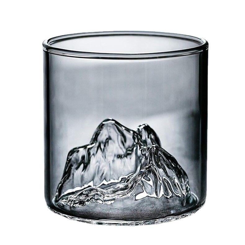 Transparent Household Whiskey Glass Simple Retro Heat-resistant Glass Snow Mountain Cup High-value Mountain Shape Wine Glass