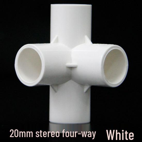PVC Multi-Way Fittings: 3D Tee, 4-Way, 5-Way, 6-Way, 90° Elbow for Water Pipes (Sizes: 20, 25, 32, 40, 50).