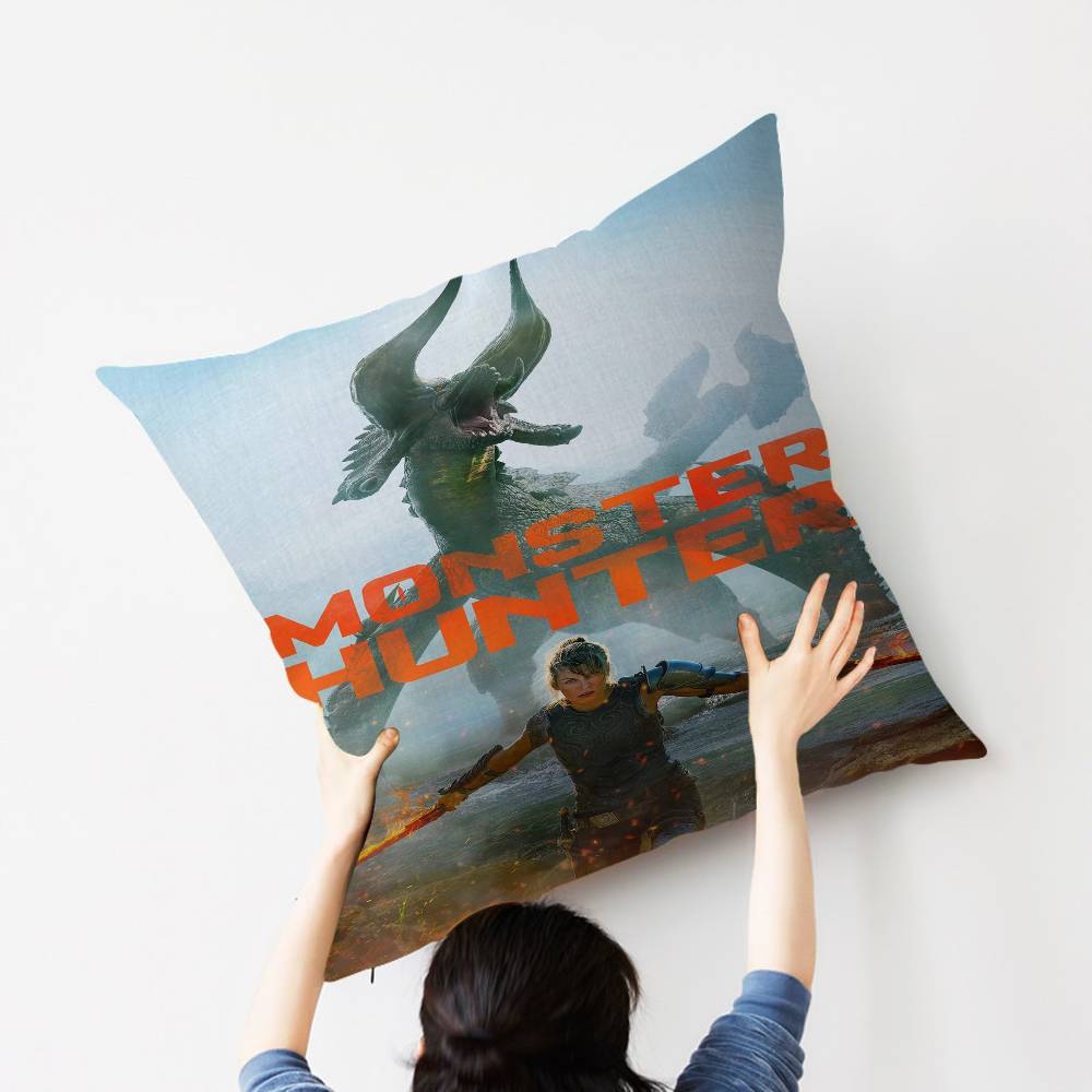 Classic Video Games M-Monster H-Hunter Cushion Cover Car Throw Pillow Case For Sofa Car Christmas Gift 40x40cm 45x45cm 12x12Inch