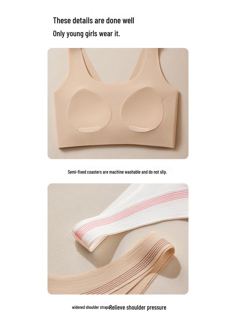 Antibacterial Seamless Sports Bra for Junior and High School Girls - Semi-Fixed Cup