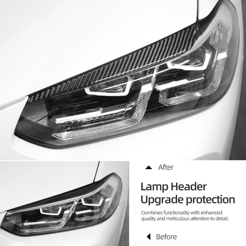 For BMW X3 G01 G08 -2024 X4 G02 Carbon Fiber Headlights Eyebrow Eyelids Sticker Strip Performance Decoration Car Accessories