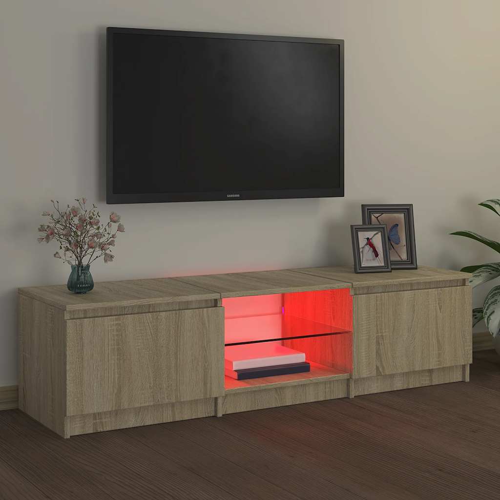 Vidaxl Szafka Pod Tv, Z Led, Dąb Sonoma, 140 X 40 X 35,5 Cm