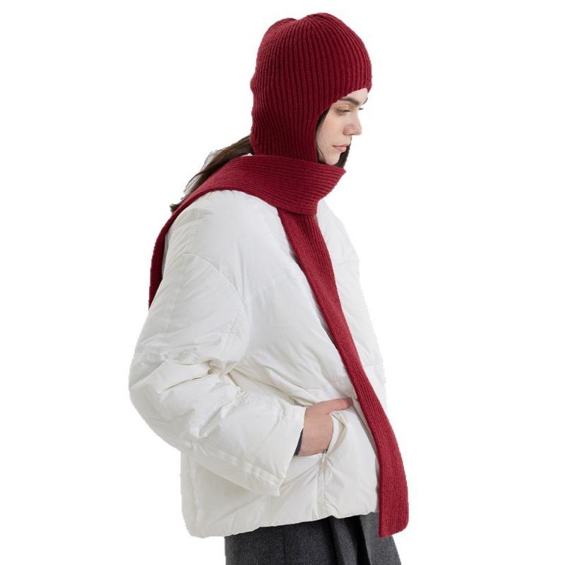 Premium fashionable hooded scarf integrated shawl men and women autumn and winter warm hooded bag head neck protection cold scarf shawl