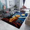 1PC Cat and Starry Night Background Print Carpet Rug for Living Room Bedroom Sofa Doormat Home Decor Non-slip Floor Mat
