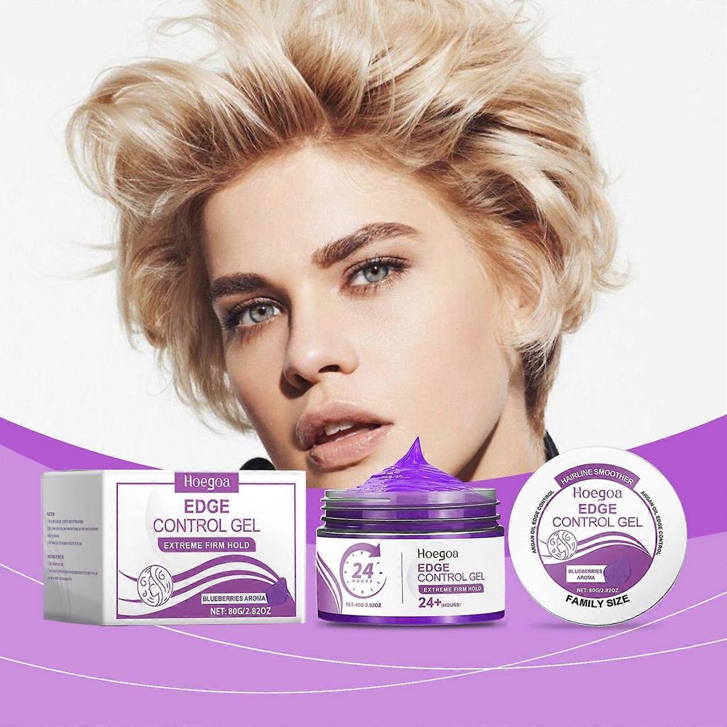 Hoegoa Purple Acai Berry Styling Gel For Bangs, Natural Styling, Long-Lasting, Smooth And Frizzy Gel