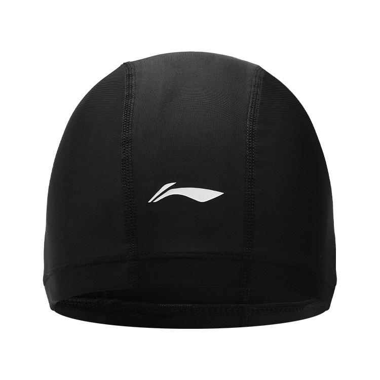 Li Ning Adults Swimming Cap Fabric Unisex Black ASYU023-1