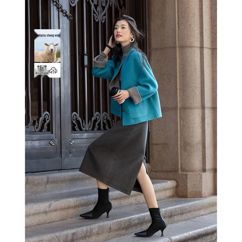 Demana Luxurious Merino Wool Double-faced Women's Coat