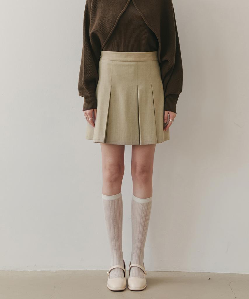 Zero Street Cappuccino Herringbone Skirt / Beige