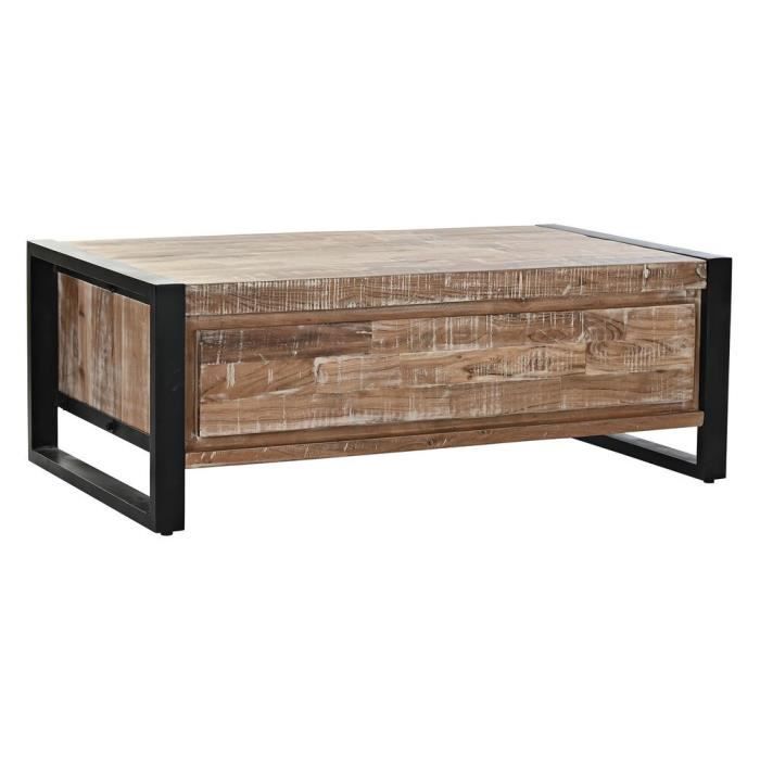 Table basse - Alpin - Acacia - Métal - 110 cm - 2 tiroirs - Design élégant