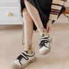 Vintage Floral Print Middle Tube Socks For Women Soft Cotton Autumn Spring Harajuku Japanese Socks Female Girl Casual Long Sock