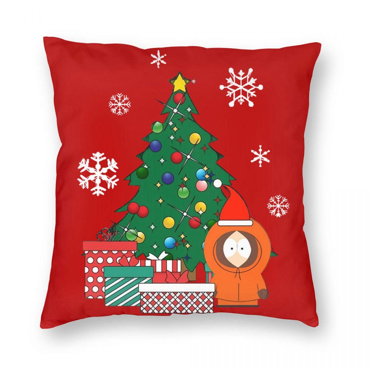 Мистер Хэнки Вокруг Елки Саус Парк Наволочка Двусторонняя Печать Полиэстер Чехол для Подушки Декор Чехол для Подушки 12x12Inch