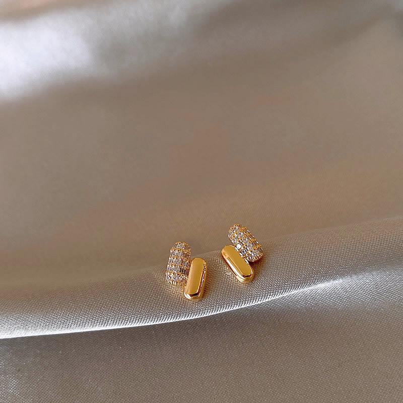 French Retro Zircon Pearl Earrings: Light Luxury 925 Silver Needle Jewelry