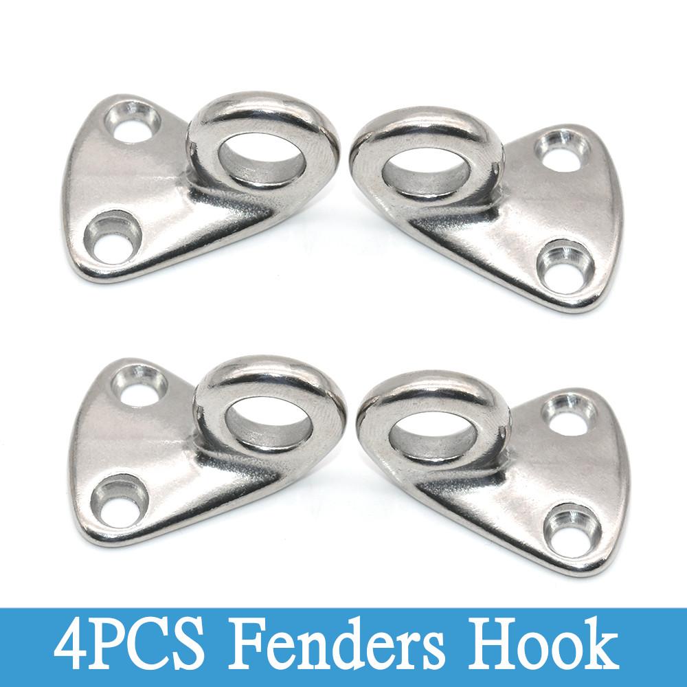 2PCS 4PCS 316 Stainless Steel Marine Pad Eye Fender Hooks Fending Hook Spring For  Marine Hardware For Sail Ship Boat Trailers