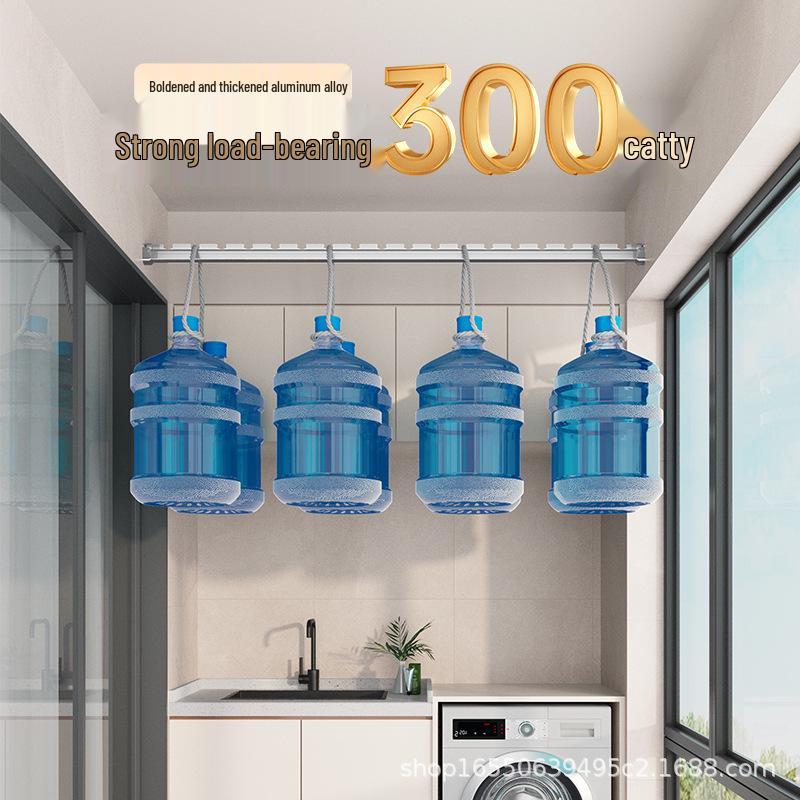Wall-Mounted Fixed Clothes Drying Rod - Side Installation, One-Piece Design.