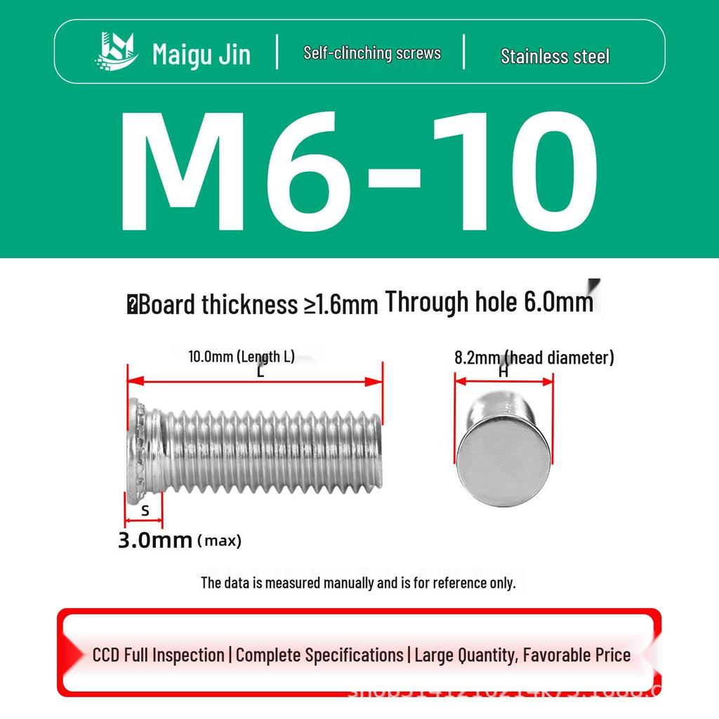304 Stainless Steel Pressure Plate Cylindrical Head Rivet Screw (FHS-M2 M2.5 M3 M4 M5 M6 M8 M10)