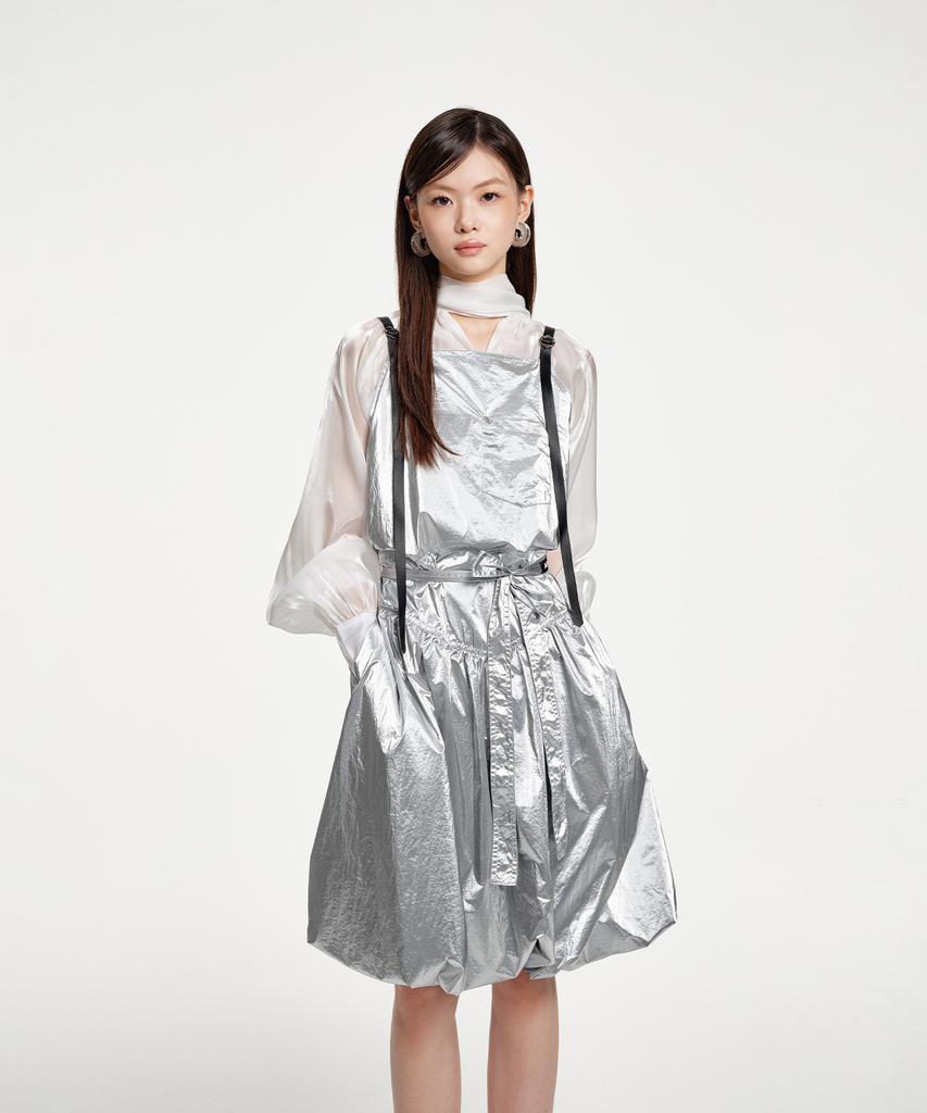Eipeuleonwei Bubblegum Silver Apron Dress