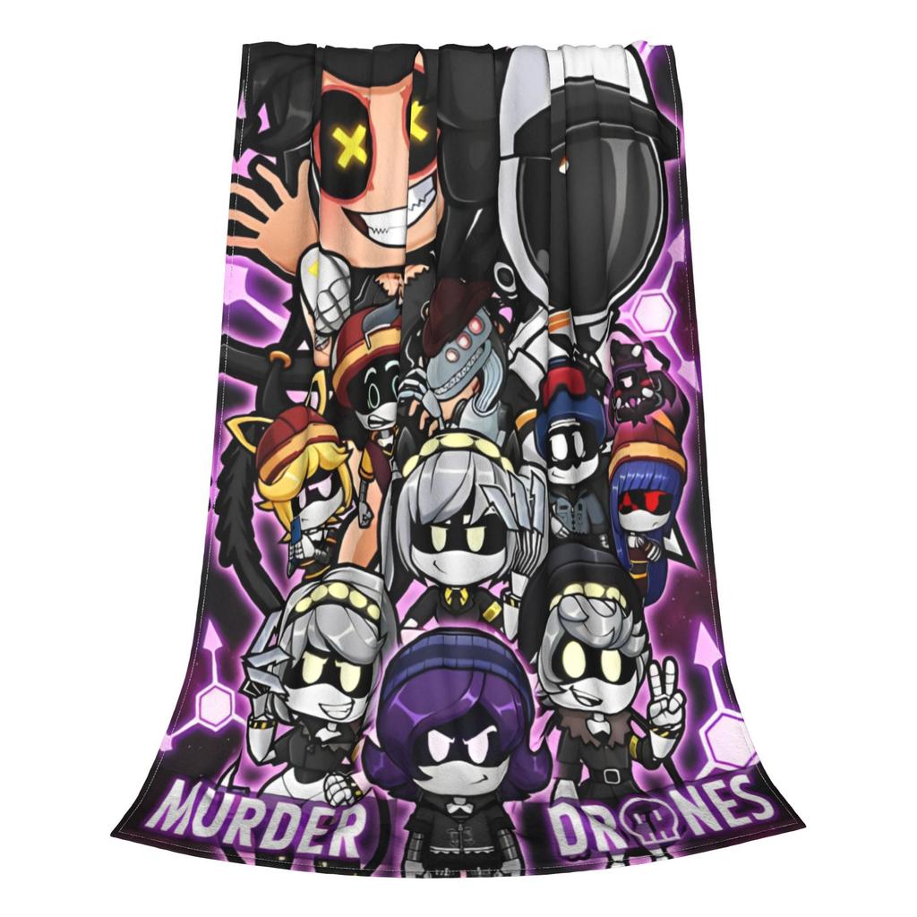 Chibis Murder Drones Knitted Blankets UZI Cartoon Flannel Throw Blankets Bedroom Sofa Decoration Soft Warm Portable Rug Piece