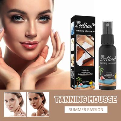 Self Tanning Mousse Spray Fast Body Face Self Tanner Fake Tan Cream Solarium Mak Makeup Foundation 30ml