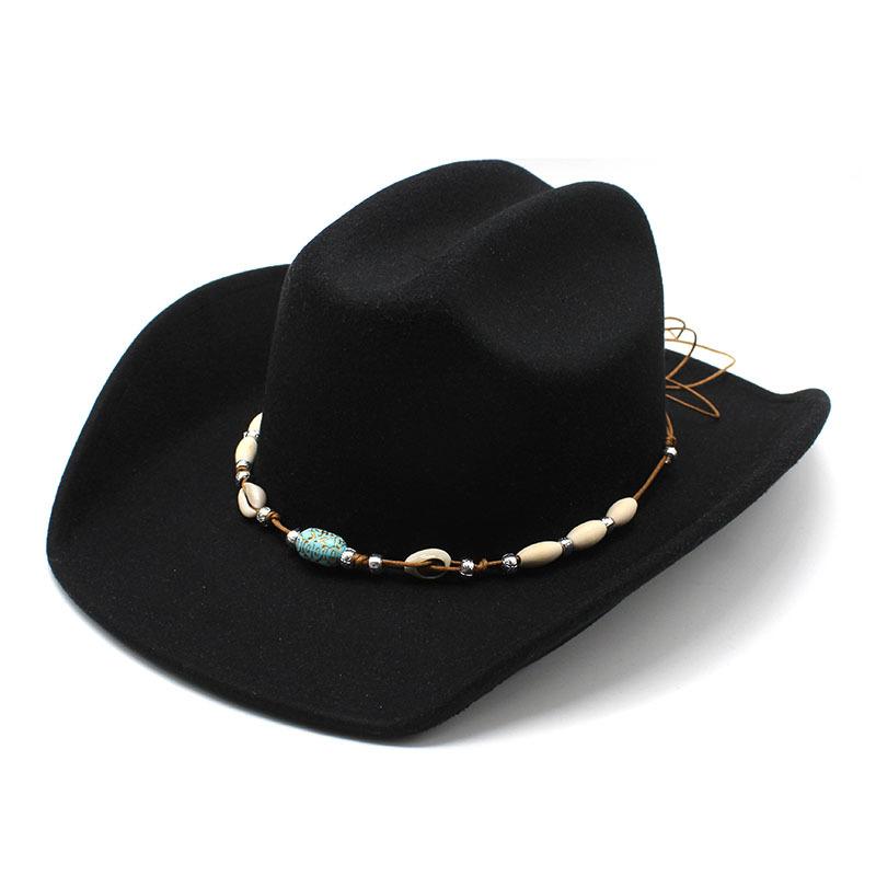 Ethnic Style Western Cowboy Hat Men'S And Women'S Woolen Top Hat Ethnic Style Tibetan Cowboy Hat