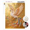 DIY Pearl Gem Elegant Golden Phoenix Shining Bead Craft Art Home Wall Ornament Simple Unframed Room Decoration Art Modern Exquisite Design