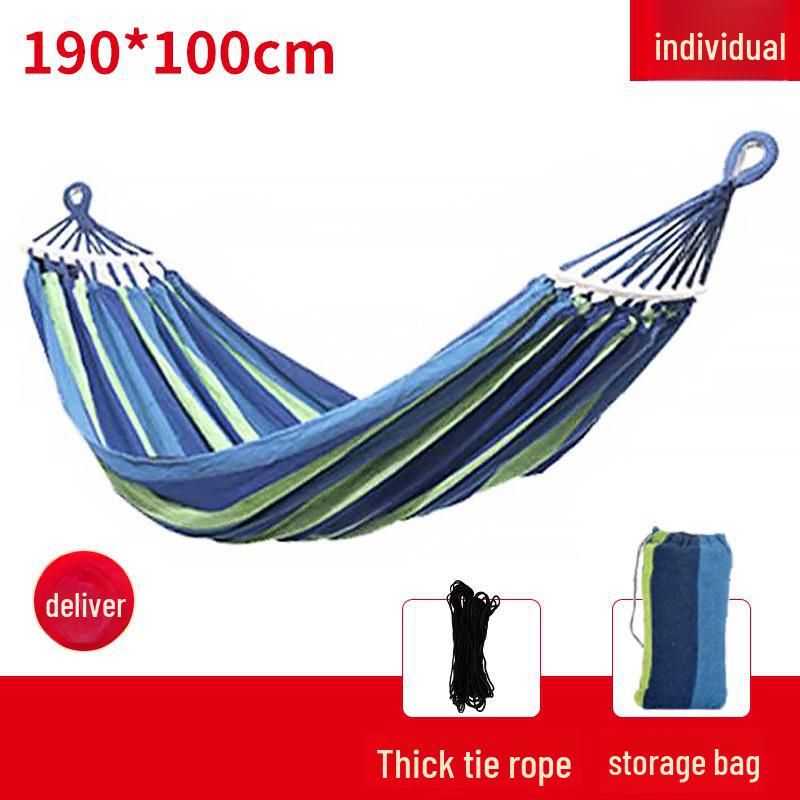 Anti-Rollover Double Canvas Hammock: Versatile for Indoor & Outdoor Use