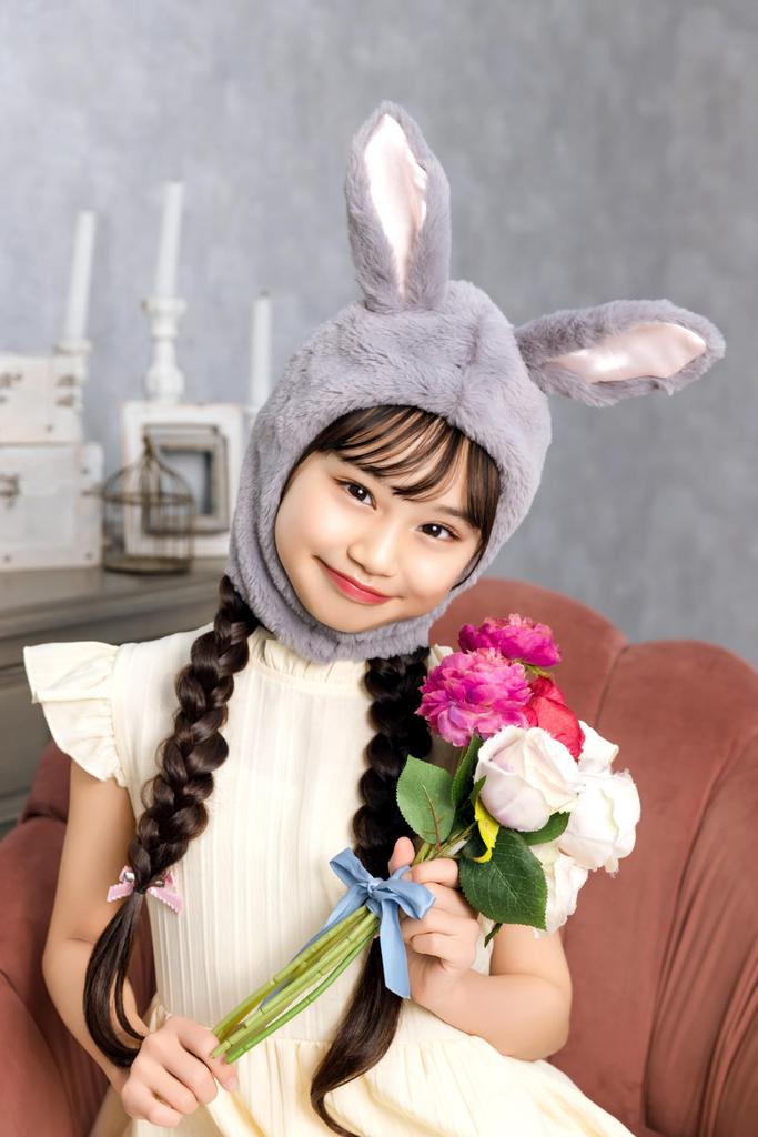 Clearstone Cosplay Halloween Fluffy Gray Headgear, Bunny, Kids,
