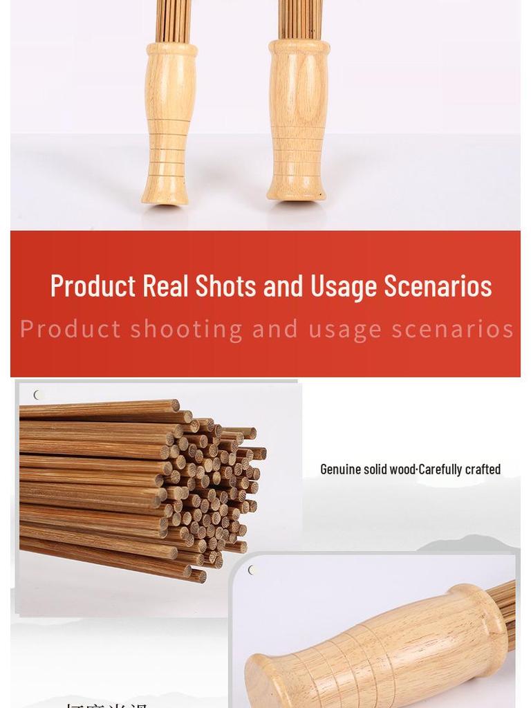 Bamboo Meridian Scraping Stick and Massage Hammer