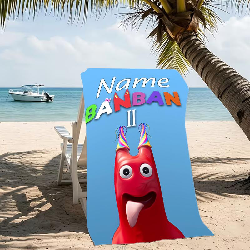 Customizable personalized beach towels Garten Of Banban themed designs.Suitable for the beach, yoga, sports;ideal as beach accessories