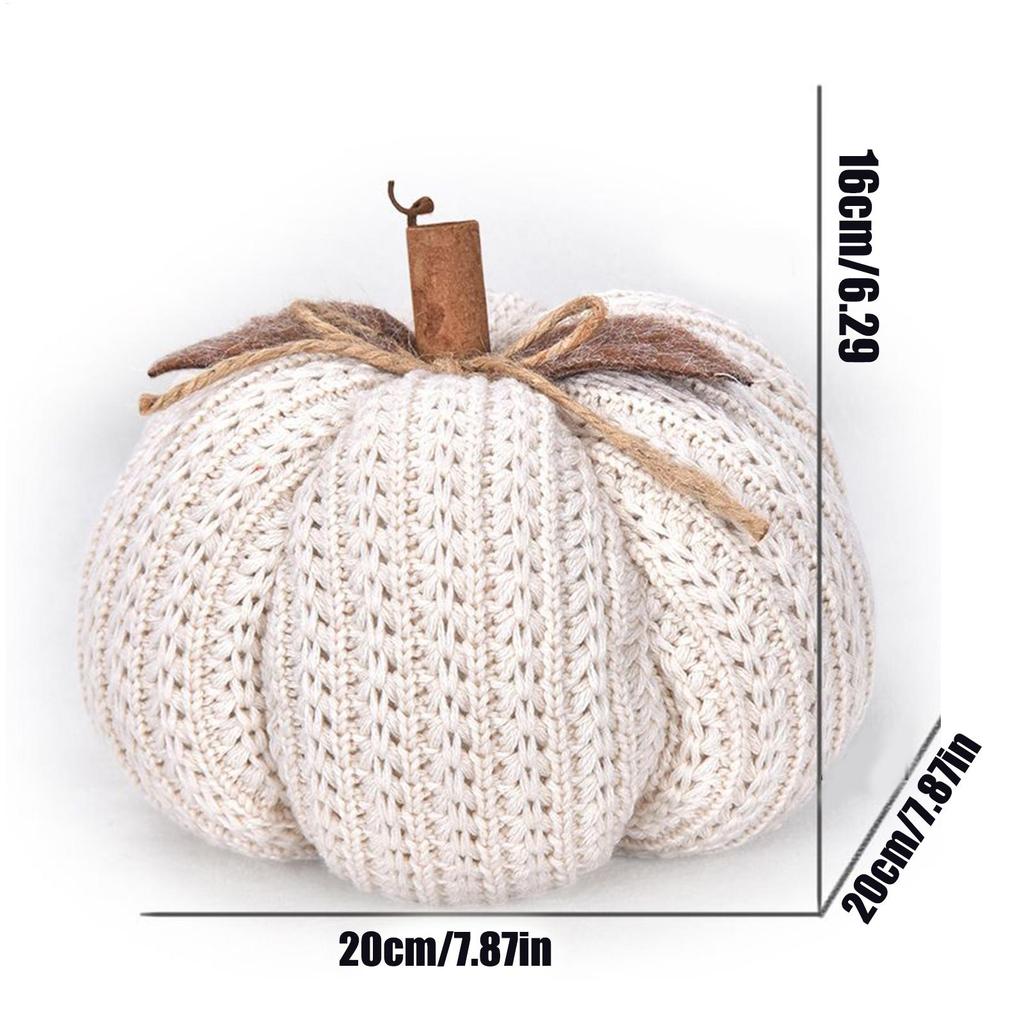 Handmade Knitted Pumpkin Decor - Soft Fall & Thanksgiving Ornament for Table Centerpieces, Mantels, Shelves, Porch, Home Decor