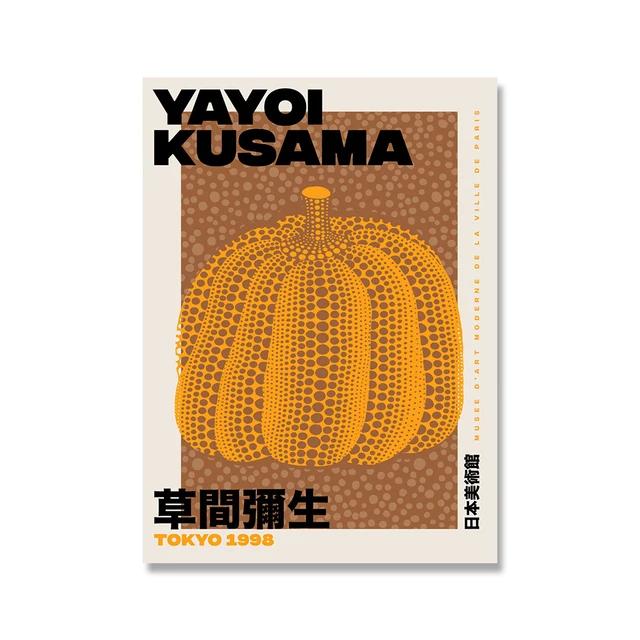 Abstract Yayoi Kusama Pumpkin Canvas Paintings Nordic Posters and Print Wall Art Picture for Living Room Wall Decoration Cuadros