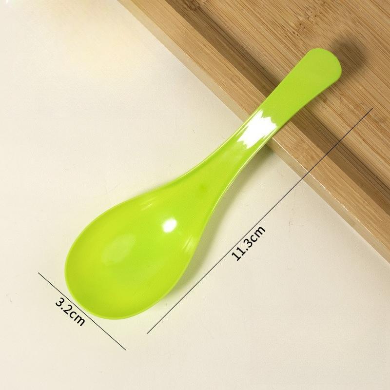 

Disposable Spoons Plastic Portable Takeaway Household Rice Spoons Dessert Spoon Fruit Scoop Disposable Kitchenware 50pcs-bulk зелений
