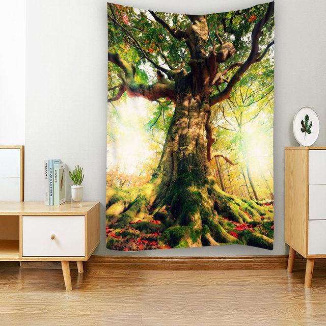 Natural landscape printed tapestry wall decoration hippie psychedelic bohemian room aesthetic art decorative hanging cloth