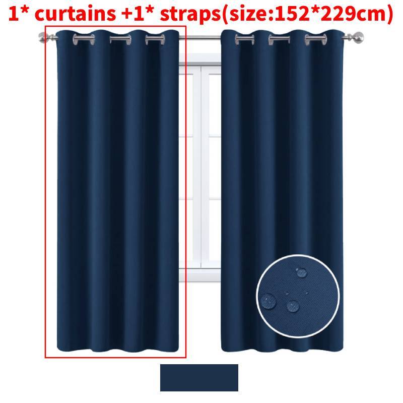 Nordics Full Blackout Solid Color Curtain With Polyester Fabric For Living Room And Bedroom Windows