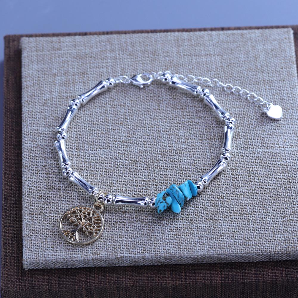 Bijuterii Cadou Brățară din mărgele de pietriș natural Brățări boeme fermecătoare Accesorii din cristal Lanț Mărgele de orez unisex Brățară turcoaz