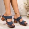 Fashion Comfort Chunky Heels Sandals for Women Summer 2025 Lightweight Open Toe Outdoor Slippers Woman Non Slip Casual Sandalias Mujer