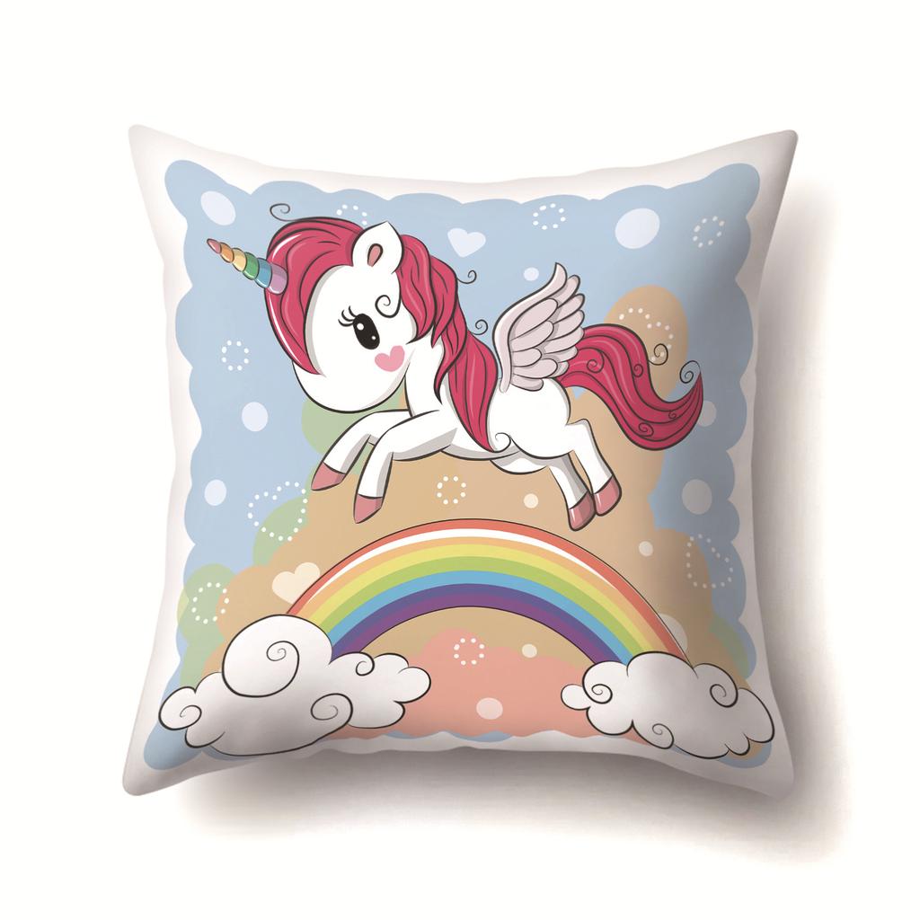 Unicorn Cute Cactus Polyester Pillow Cover Cushion