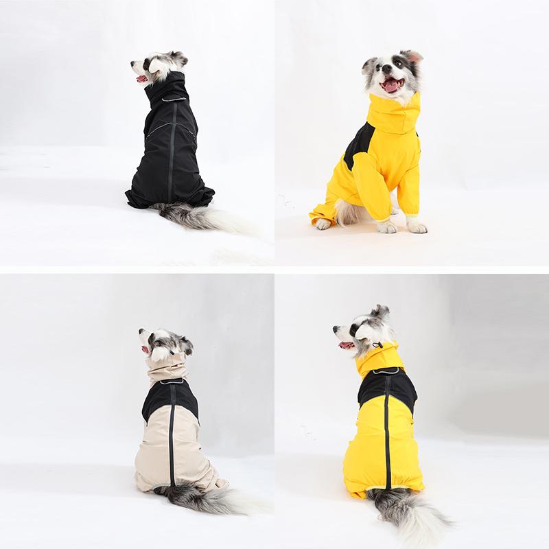 Large Dog Raincoat  Puppy Waterproof Windproof Rainproof Hooded Raincoat Medium Large Dog Labrador Retrievers Rain Jacket