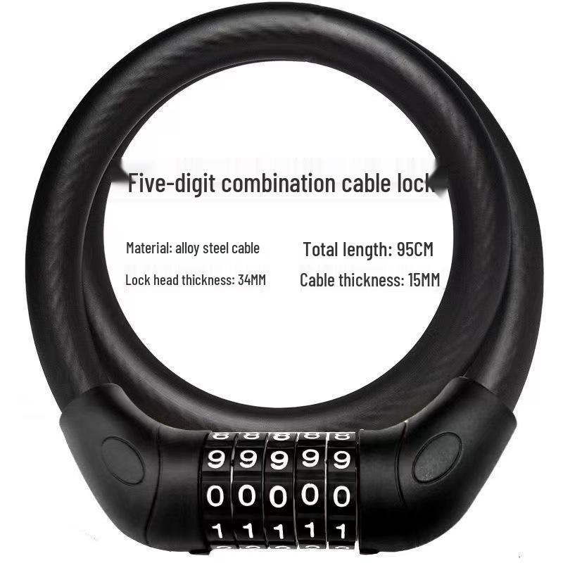 Multifunctional Anti-theft Steel Cable Lock for Bicycles & Motorcycles