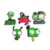 Creative Cute Green Alien Cartoon Brooch: Anime Character Badge & Backpack Metal Ornament