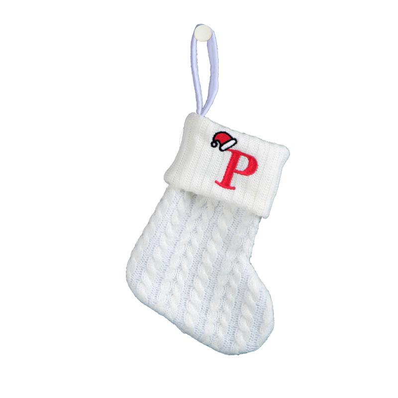 Kids' Embroidered White Knit Christmas Stocking - Holiday Decor
