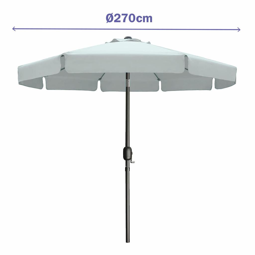 Marbueno Umbrella Steel 8 Ribs D300 cm Polyester White Garden, Pool, Terrace 10489