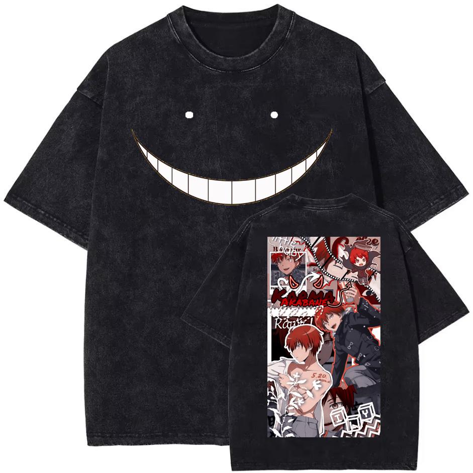 

Anime Assassination Karma Akabane Wash T Shirt Women Unisex Funny Cartoon Graphic T Shirts Nagisa Shiota Casual Tshirt Anime Tops 2XL