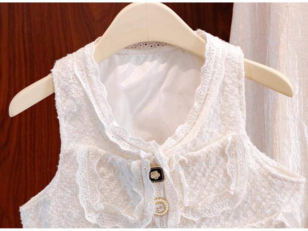 2025 Autumn/Winter Korean Style Elegant Button-Up Vest for Girls and Toddlers
